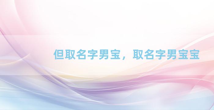 但取名字男宝，取名字男宝宝