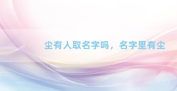 尘有人取名字吗，名字里有尘