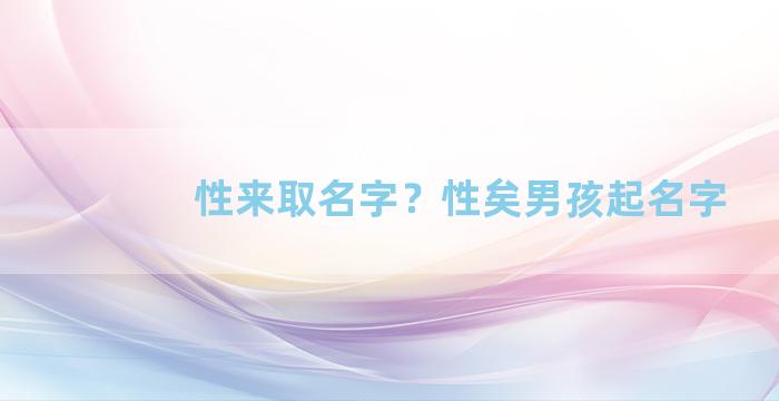 性来取名字？性矣男孩起名字