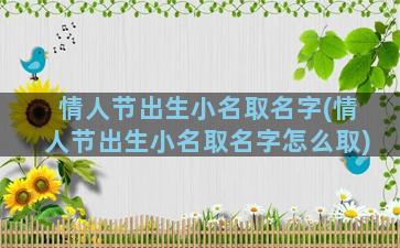 情人节出生小名取名字(情人节出生小名取名字怎么取)