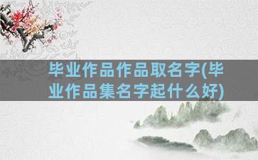 毕业作品作品取名字(毕业作品集名字起什么好)