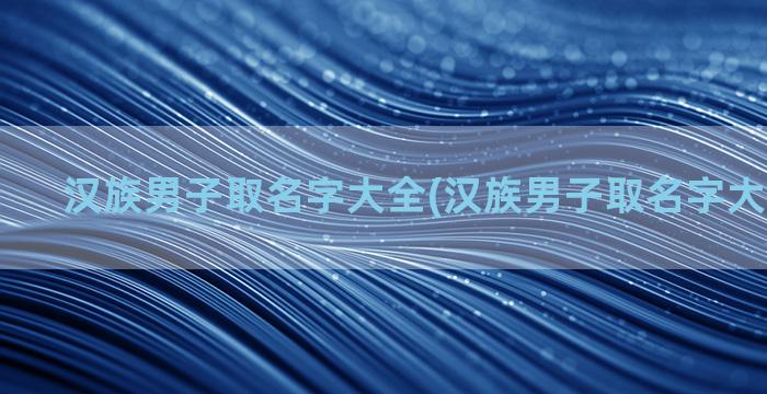 汉族男子取名字大全(汉族男子取名字大全四个字)