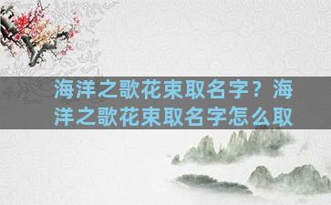 海洋之歌花束取名字？海洋之歌花束取名字怎么取