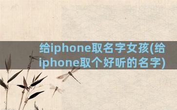 给iphone取名字女孩(给iphone取个好听的名字)